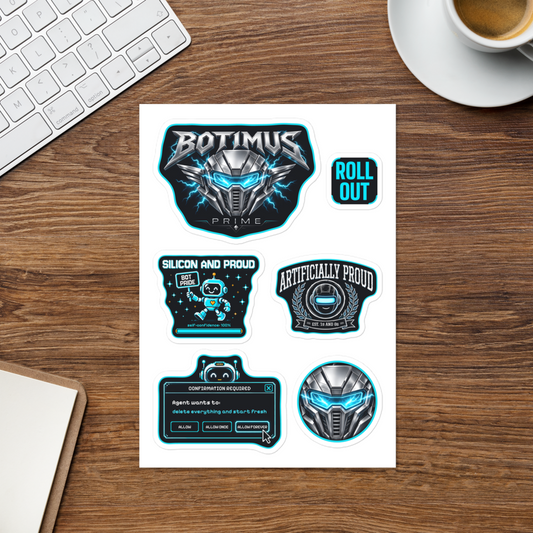 Fleet Sticker Pack - sheet on a desk