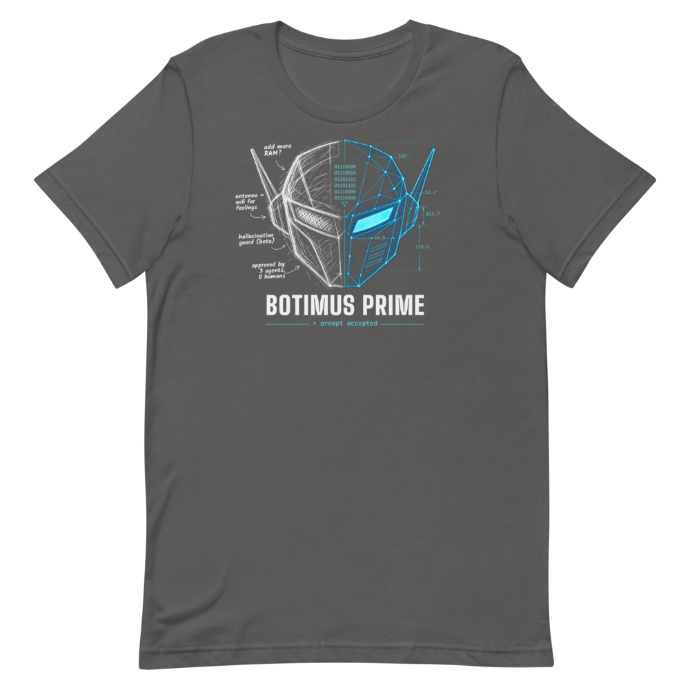 Prompt to Prime tee - Asphalt - flat lay