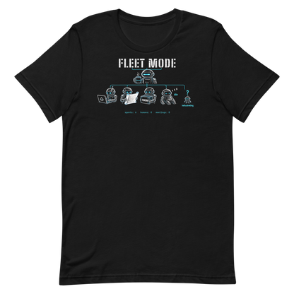 Fleet Mode tee - Black - flat lay