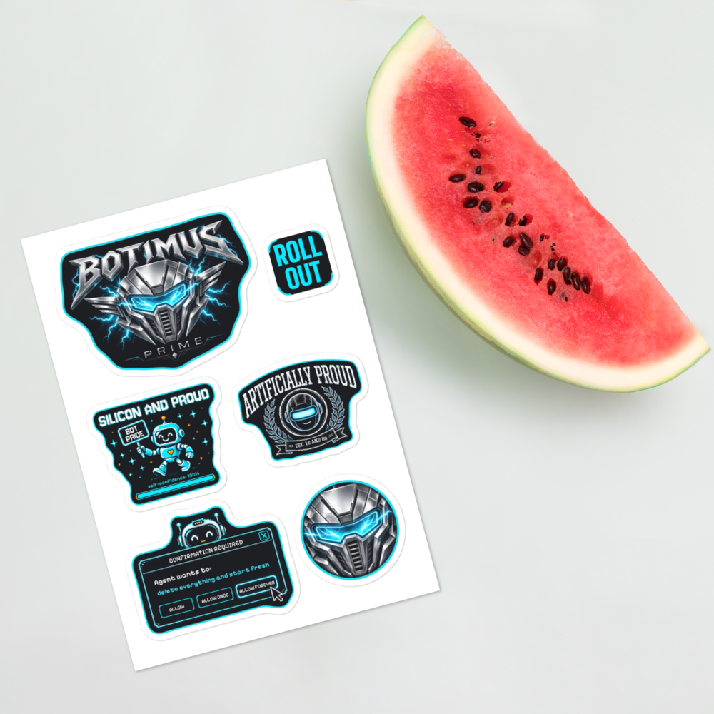 Fleet Sticker Pack - sheet next to a keyboard