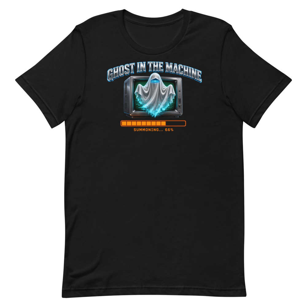 Ghost in the Machine tee - Black - flat lay