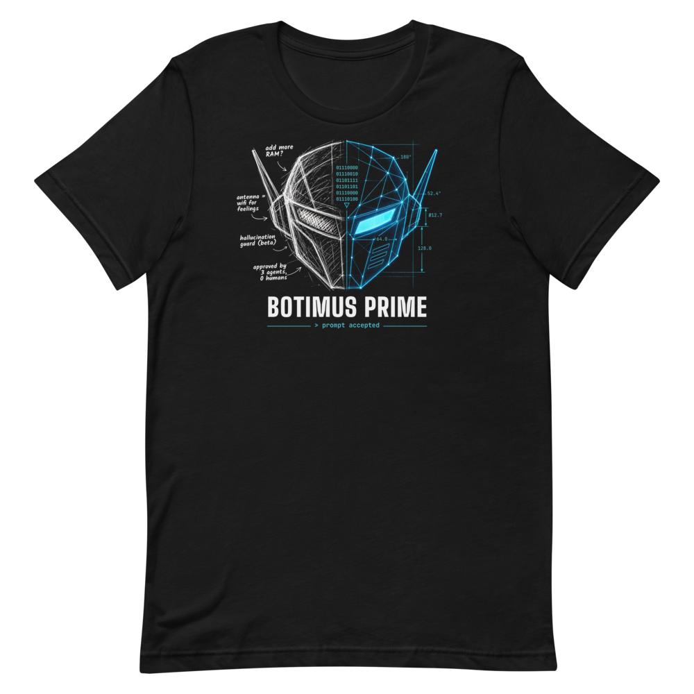 Prompt to Prime tee - Black - flat lay