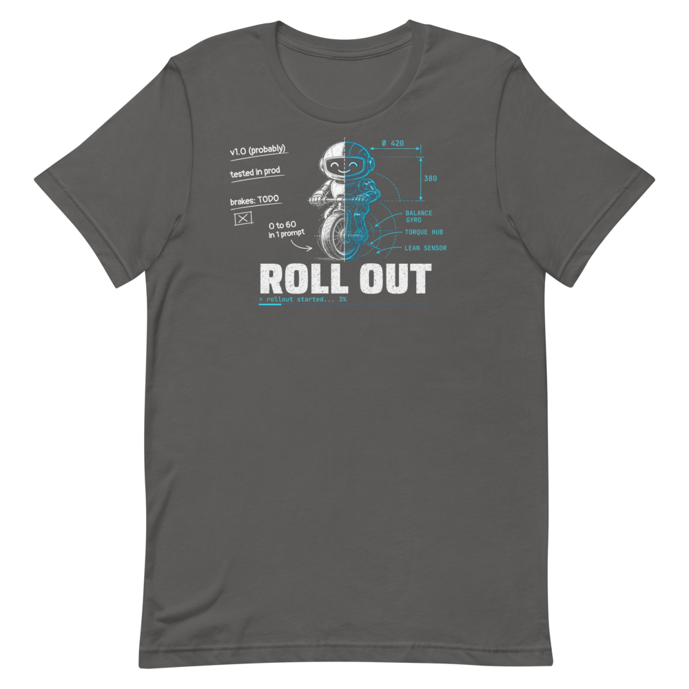 Roll Out tee - Asphalt - flat lay