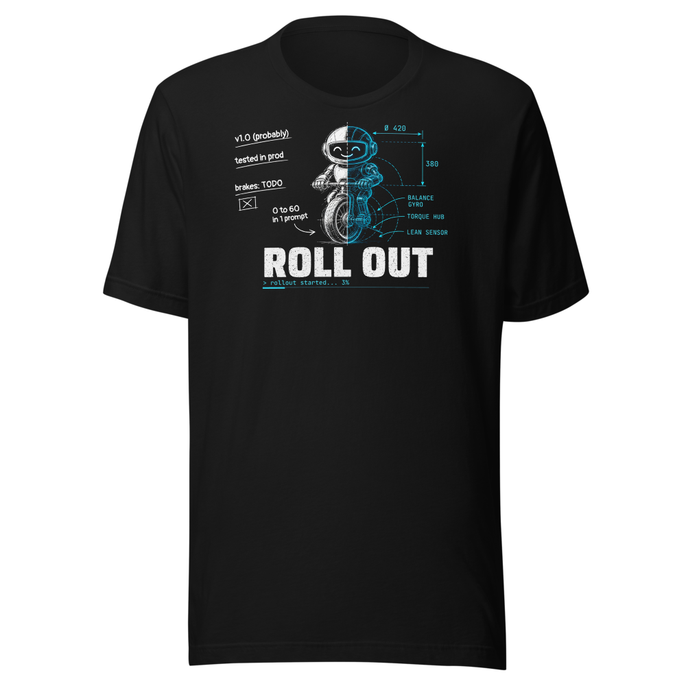 Roll Out tee - Black - front