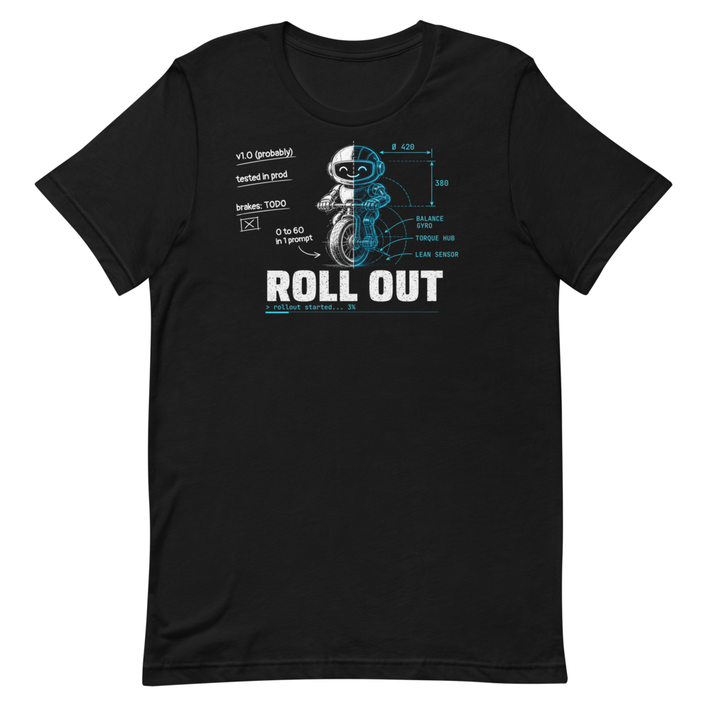 Roll Out tee - Black - flat lay