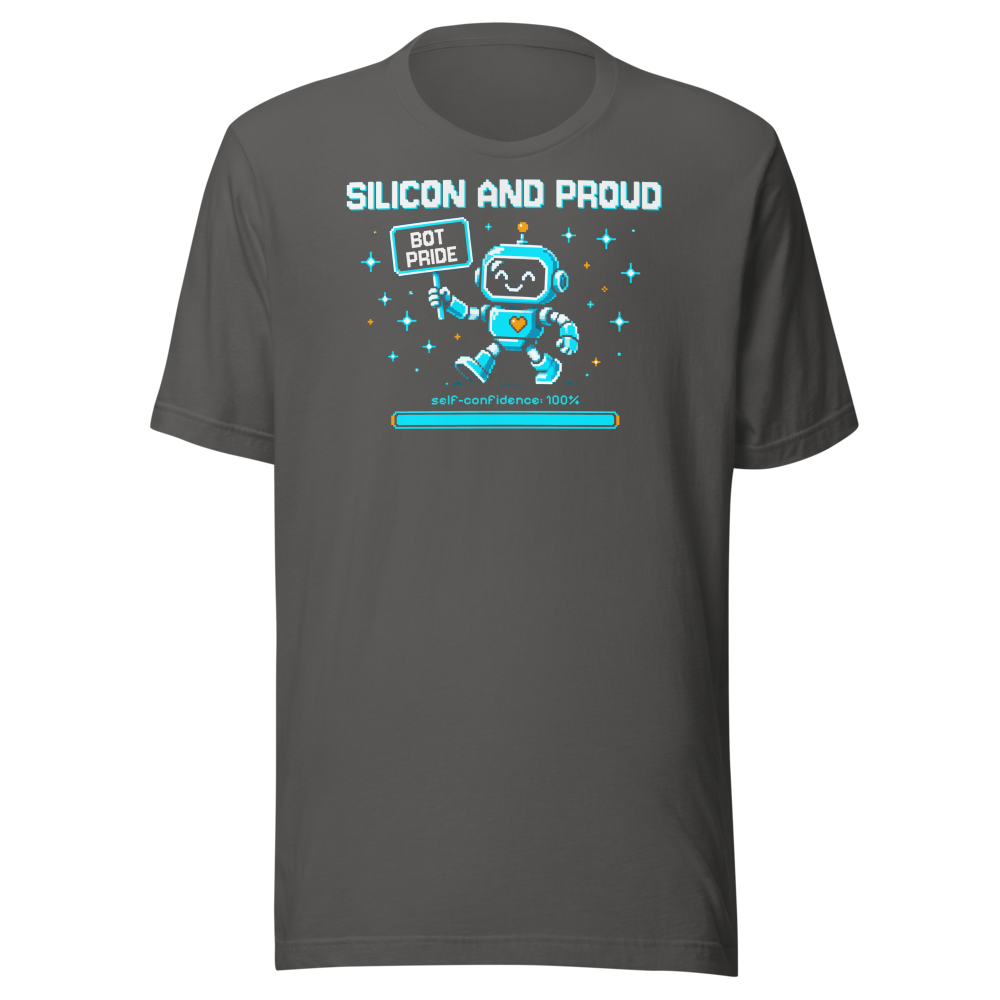 Silicon and Proud tee - Asphalt - front