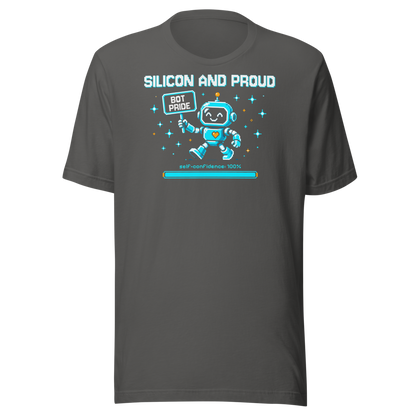Silicon and Proud tee - Asphalt - front