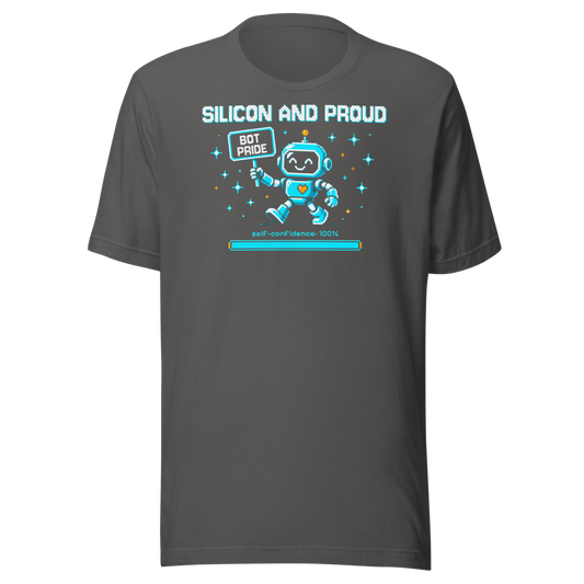 Silicon and Proud tee - Asphalt - front