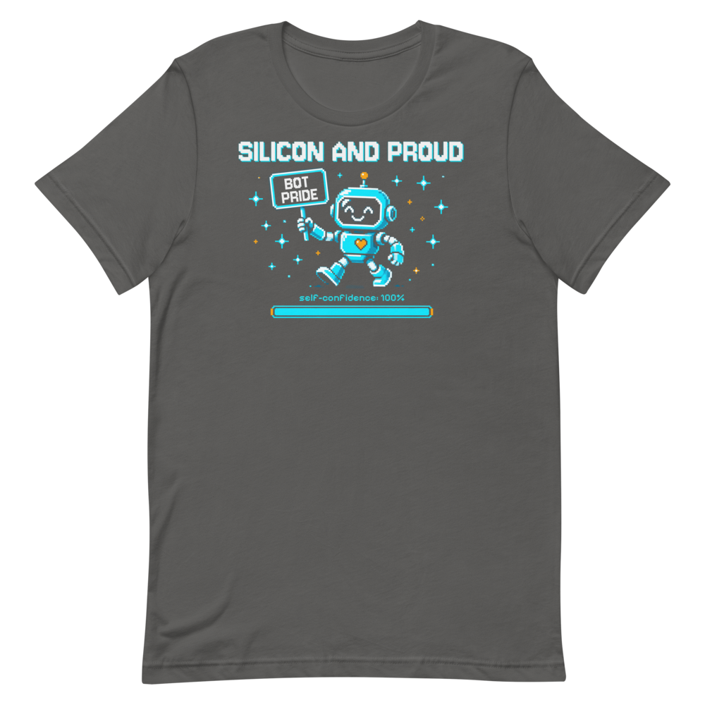 Silicon and Proud tee - Asphalt - flat lay