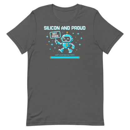 Silicon and Proud tee - Asphalt - flat lay