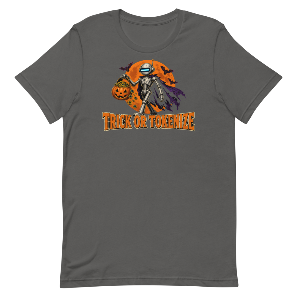 Trick or Tokenize tee - Asphalt - flat lay